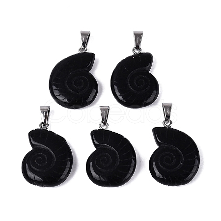 Natural Obsidian Pendants G-Q601-45A-1