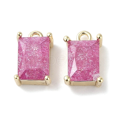Brass Micro Pave Cubic Zirconia Charms KK-G491-31G-03-1