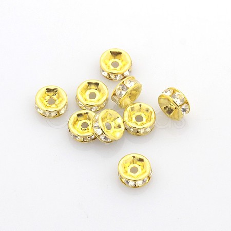 Brass Grade B Crystal Rhinestone Spacer Beads X-RSB036-B01G-1