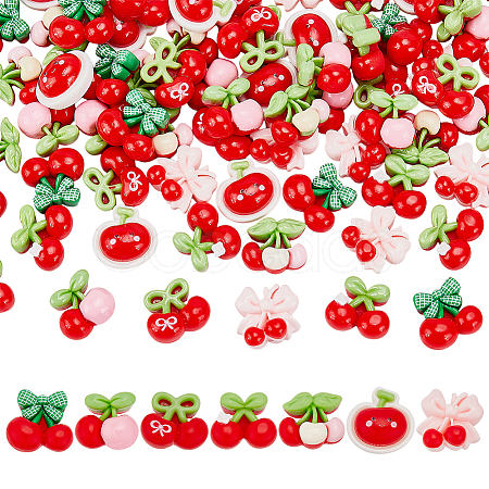 70Pcs 7 Colors Opaque Resin Cabochons RESI-WR0001-18-1