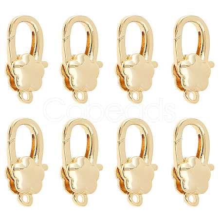 8Pcs Brass Lobster Claw Clasps KK-HS0001-54G-1