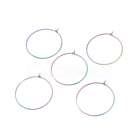 Ion Plating(IP) 316 Surgical Stainless Steel Hoop Earrings Findings STAS-F149-32M-B-1