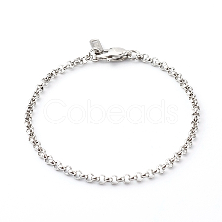 Tarnish Resistant 304 Stainless Steel Rolo Chain Bracelets BJEW-JB06447-01-1