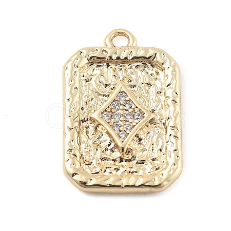 Brass Micro Pave Cubic Zirconia Pendants KK-D283-30G-04-1