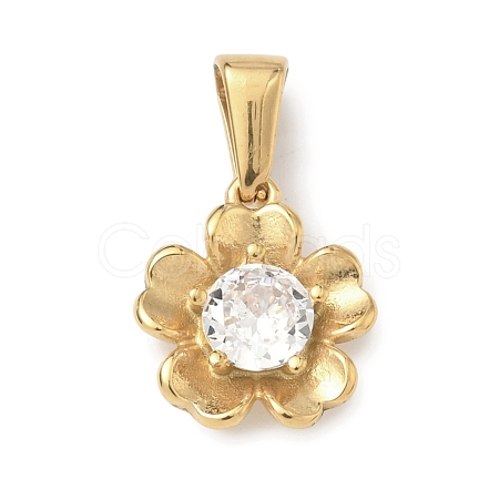 304 Stainless Steel Rhinestone Pendants STAS-A140-05D-G-1