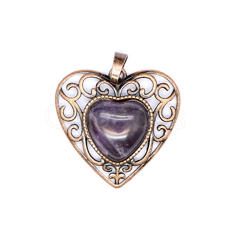 Retro Hollow Natural Amethyst Pendants PW-WGAB5DC-08-1
