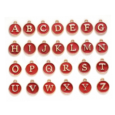 Initial Letter A~Z Alphabet Enamel Charms ENAM-Q437-08-1