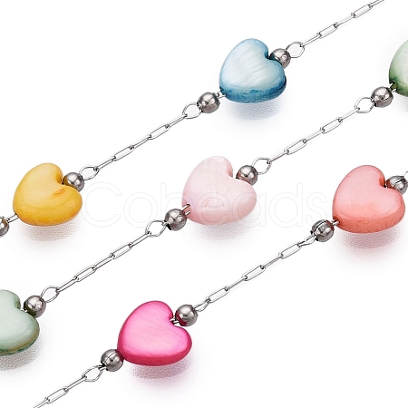 Handmade Shell Beads Heart Chains CHS-T006-18P-1