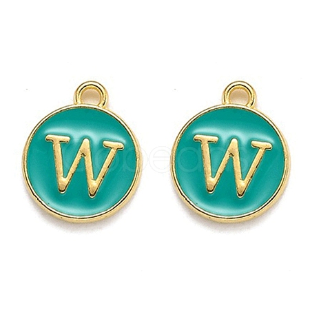 Golden Plated Alloy Enamel Charms X-ENAM-Q437-15W-1