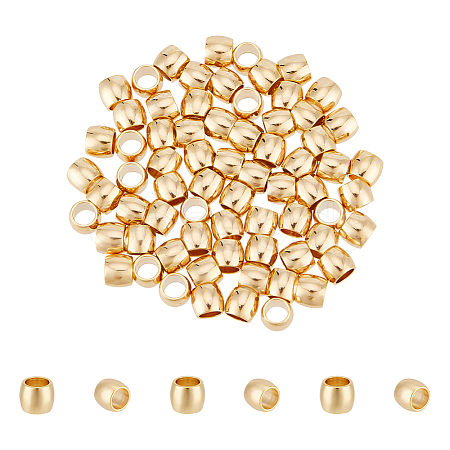 100Pcs Long-Lasting Plated Brass European Beads KK-UN0002-88-1