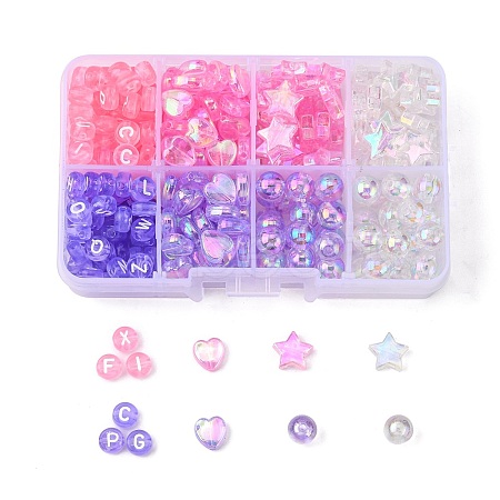 4 Style 2 Colors Transparent Acrylic Beads DIY-FS0002-49-1
