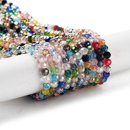 Electroplate Transparent Glass Beads Strands EGLA-A035-T4mm-HA01-1