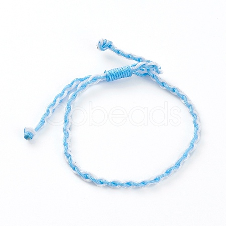 Adjustable Two Tone Nylon Cord Braided Bracelets BJEW-JB05850-03-1