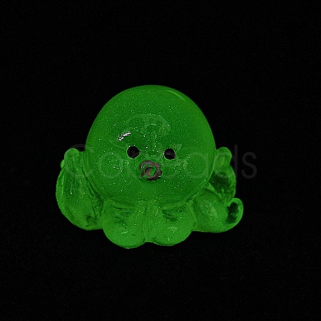 Luminous Resin Octopus Display Decoration RESI-WH0038-09B-1