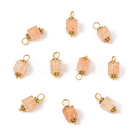 10Pcs Crackle Glass Pendants PALLOY-YW00067-01-1