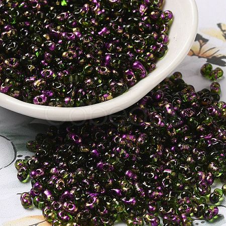 Spray Painted Glass Seed Beads SEED-F005-07A-05-1