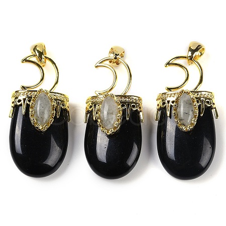 Natural Obsidian Pendants G-L524-17G-01-1