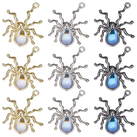 18Pcs 3 Colors Halloween Rack Plating Alloy Pendants FIND-SC0004-23-1