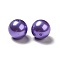 ABS Plastic Imitation Pearl Beads, Round, Blue Violet, 15~16x15mm, Hole: 2mm