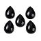 Natural Black Banded Agate(Dyed & Heated) Cabochons, Teardrop, 20~20.5x15~15.5x6.5~7mm