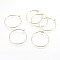 316 Surgical Stainless Steel Hoop Earring Findings, Wine Glass Charms Findings, Real 18K Gold Plated, 20~21 Gauge, 33.9~34.9x29.1~29.8x0.7~0.8mm