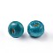 Dyed Natural Wood Beads, Round, Lead Free, Dark Cyan, 6x4~5mm, Hole: 2mm, about 13600pcs/1000g