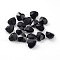 Romantic Valentines Ideas Glass Charms, Faceted Heart Charm, Black, 10x10x5mm, Hole: 1mm