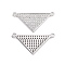 Brass Micro Pave Clear Cubic Zirconia Connector Charms, Triangle Links, Platinum, 28.5x15x2mm, Hole: 1.6mm