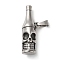 Titanium Steel Pendants, Antique Silver, Skull Bottle Charm, 14.5x41x12mm, Hole: 9X4.5mm