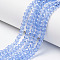 Glass Beads Strands, Faceted, Rondelle, Light Sky Blue, 8x6mm, Hole: 1mm, about 63~65pcs/strand, 39~40cm