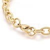 Ion Plating(IP) 304 Stainless Steel Cable Chain Bracelets BJEW-P237-20G-2