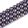 Electroplate Opaque Glass Beads Strands GLAA-T032-P10mm-AB15-1