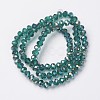 Electroplate Transparent Glass Beads Strands X-EGLA-A034-T8mm-S13-2