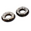Vintage Floral Donut Porcelain Big Pendants PORC-T006-28-4
