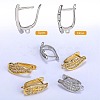 4 Pairs 2 Colors Rack Plating Brass Micro Pave Cubic Zirconia Hoop Earring Findings ZIRC-SZ0005-07-3