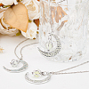 3Pcs 3 Colors Platinum Plated Alloy Crescent Moon Pendant Necklaces Set NJEW-AN0001-31-7