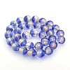 Handmade Two Tone Gold Sand Lampwork Round Beads Strands LAMP-O007-01-2