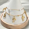 304 Stainless Steel Satellite Chain Double Layered Bracelets BJEW-D456-02G-1