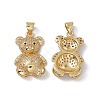 Brass Micro Pave Cubic Zirconia Pendants KK-B061-16G-1