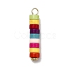 Dyed Synthetic Turquoise Column Pendants PALLOY-JF04536-02-3