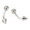 Non-Tarnish 316L Surgical Stainless Steel Eyebrow Ring AJEW-P002-A-10-1