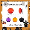 48Pcs 4 Styles Halloween Self-Adhesive Acrylic Rhinestone Stickers STIC-FG0001-06-2