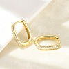 Oval Brass Micro Pave Clear Cubic Zirconia Hoop Earrings EJEW-D311-141G-2