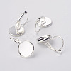 Brass Leverback Earring Findings X-KK-H023-S-NR-2