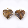 Electroplate Natural Tiger Eye Pendants X-G-T112-03E-2
