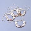 Adjustable Cowrie Shell Braided Bead Bracelets BJEW-JB04272-1