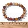 Natural Mookaite Beaded Stretch Bracelets X-BJEW-Q692-52-8mm-2