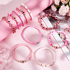 PandaHall Elite 10Pcs 2 Style Polymer Clay Heishi Beaded Stretch Bracelets Set BJEW-PH0001-01-4