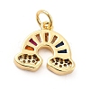 Rack Plating Brass Cubic Zirconia Charm KK-K270-01G-3