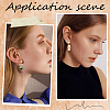 40Pcs Brass Micro Pave Clear Cubic Zirconia Stud Earring Findings KK-BBC0022-23-5